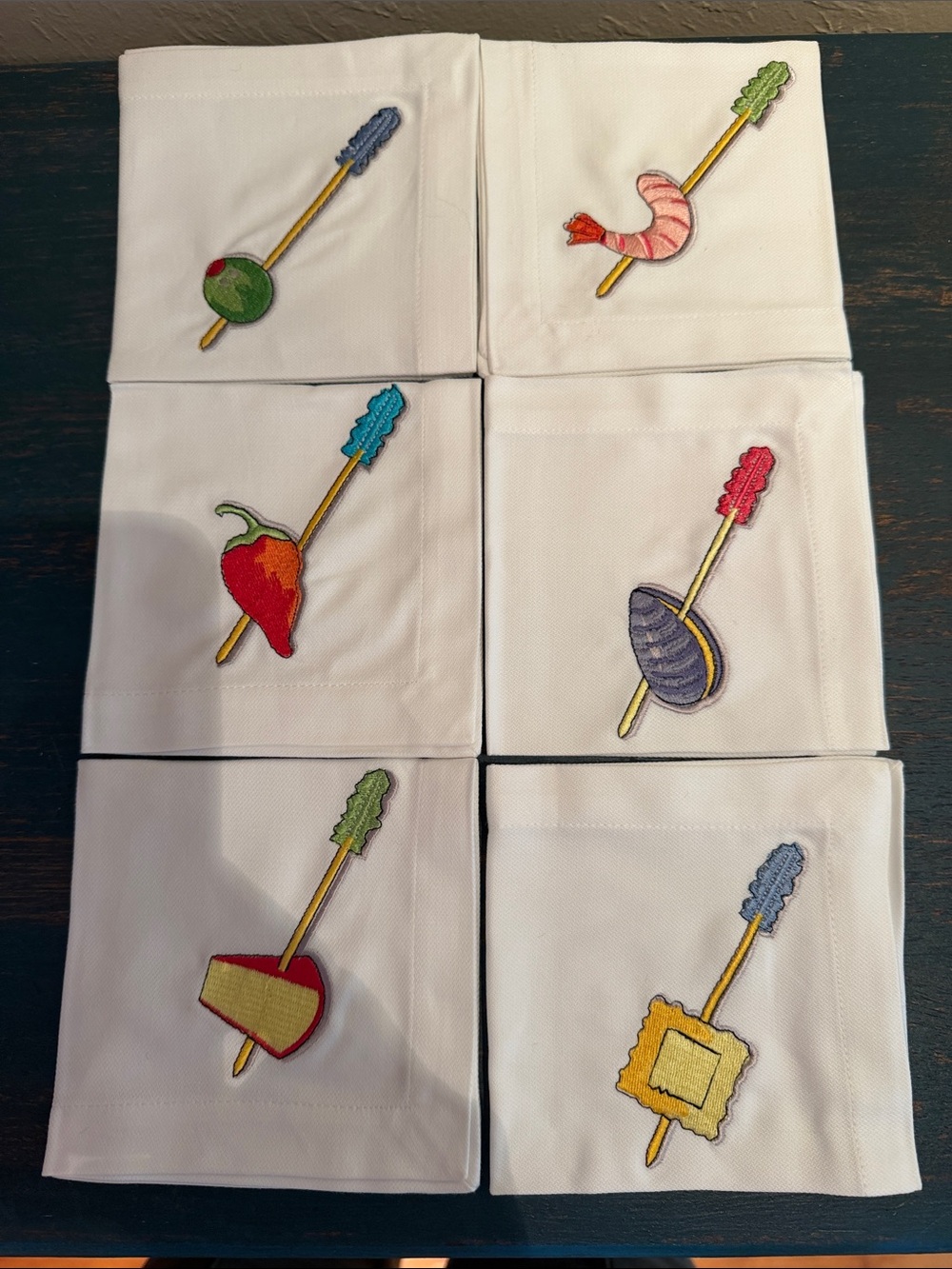 2 Boxes VTG Crate & Barrel Tidbits Cocktail Napkins NIB Set 12 Nancy Green MCM